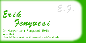 erik fenyvesi business card